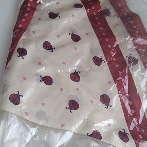 Coach 662 Ladybug Print Silk Diamond Scarf, Chalk/Red - Picture 4 of 8